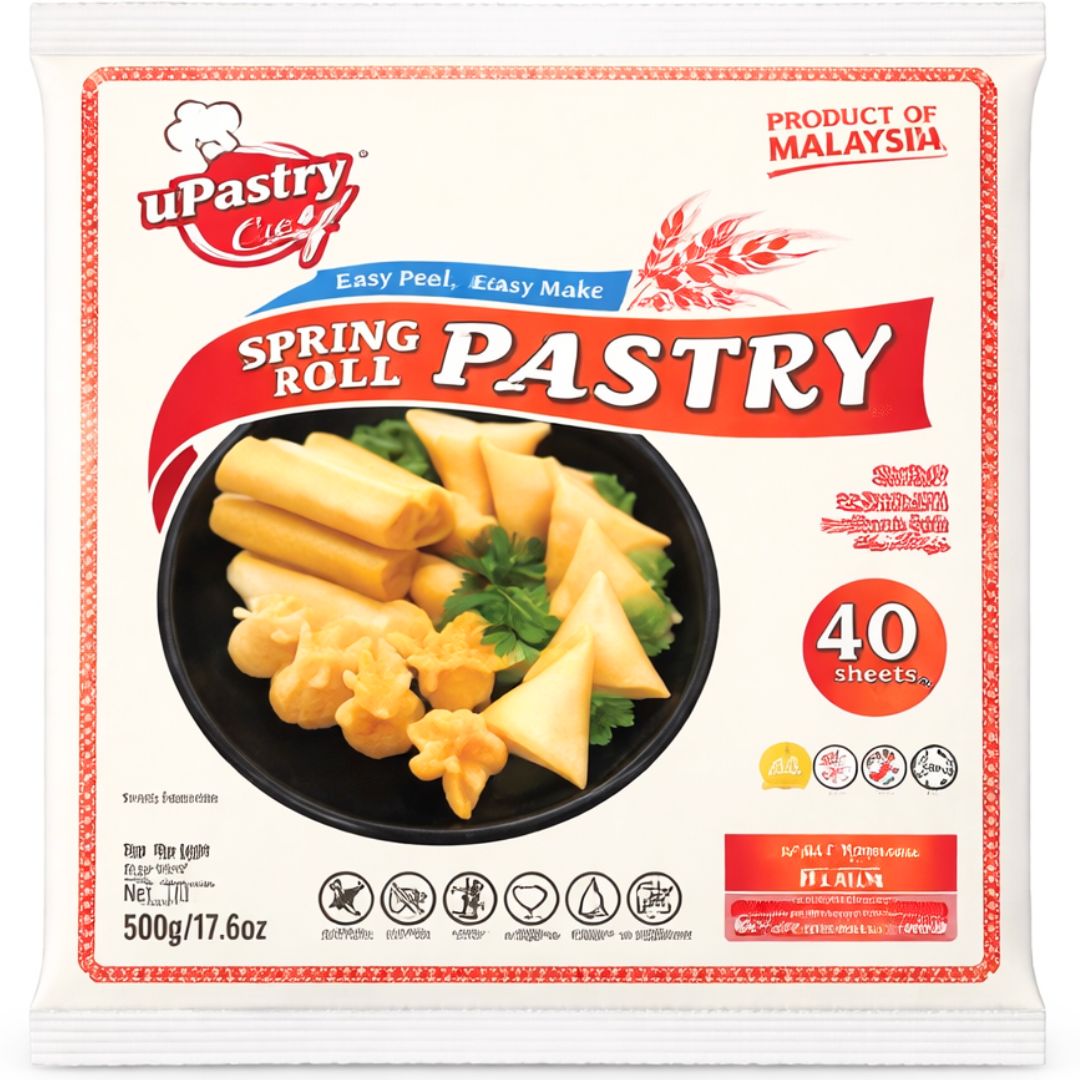 Hojas de Rollitos o Samosas (Congelado) | Spring Roll or Samosa Pastry Sheets (40sheets - 550g) Upastry (Frozen)