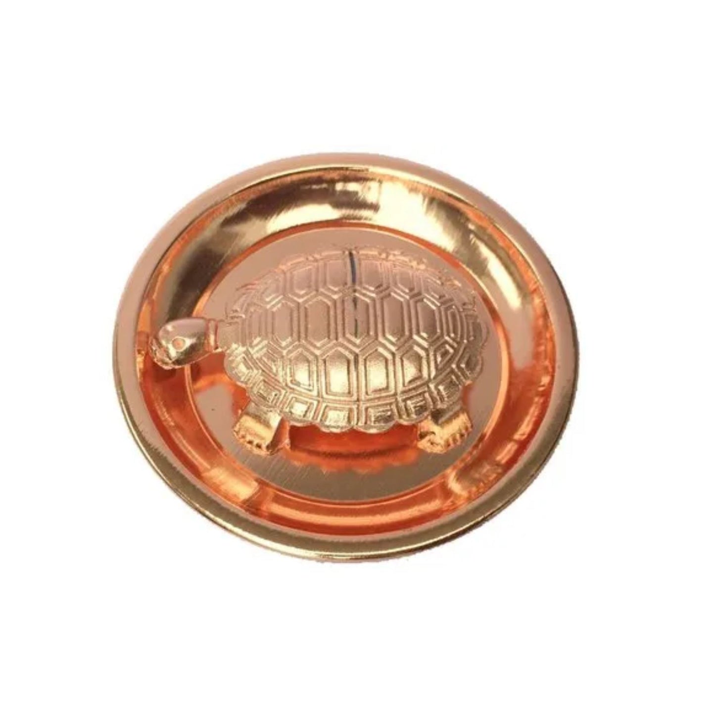Juego de platos de tortuga Feng Shui Vastu de metal de cobre | Feng Shui Vastu Turtle Tortoise Copper Plate Set (M)