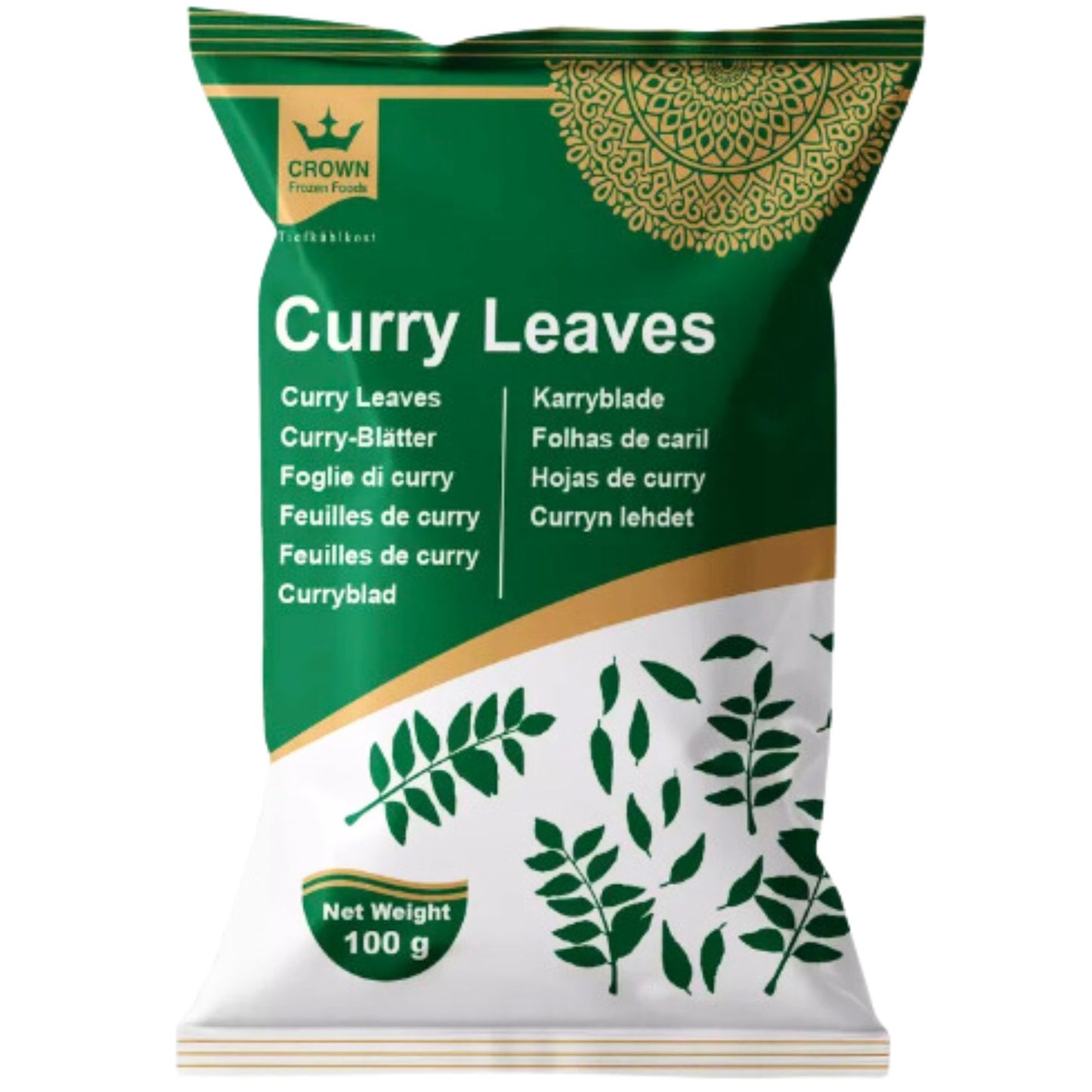 Hojas de Curry (Congelado) | Kari Patta | Curry Leaves 100g Frozen Crown (Frozen)
