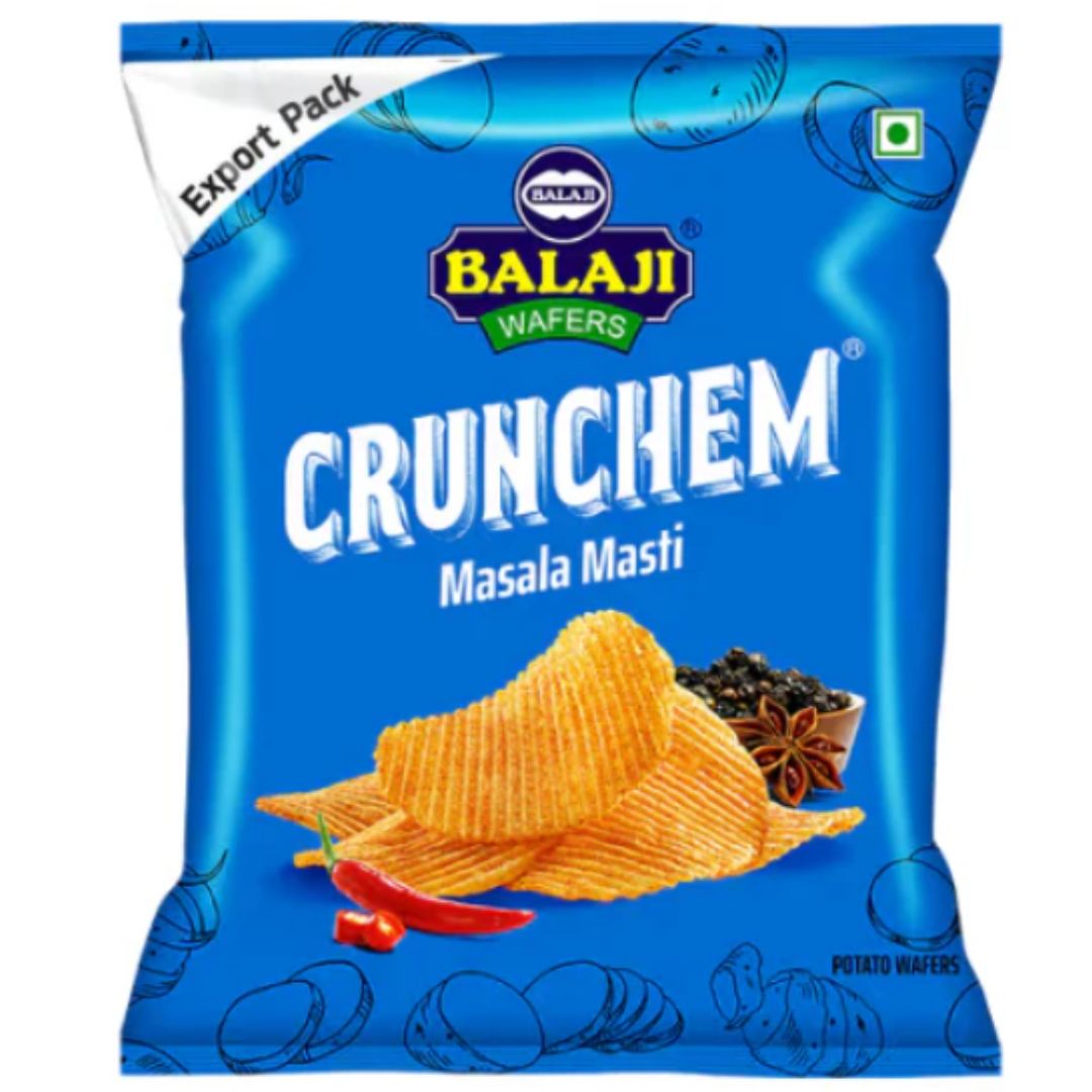 Aperitivos Patatas Fritas Sabor Masala | Potato Chips Crunchem Masala Masti Wafers 45g Balaji