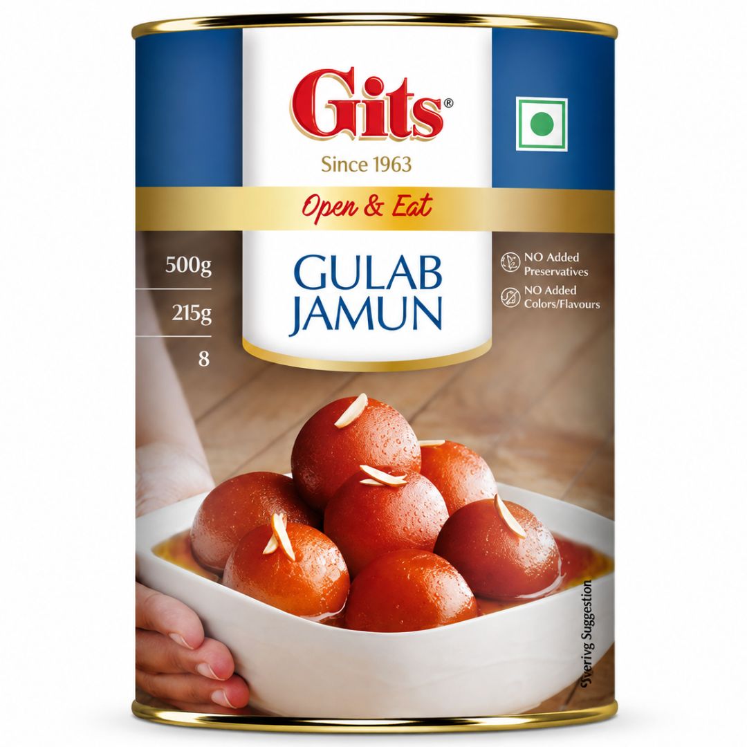 Dulce Bolas de leche frita en sirope con agua de rosas | Gulab Jamun 500g Gits