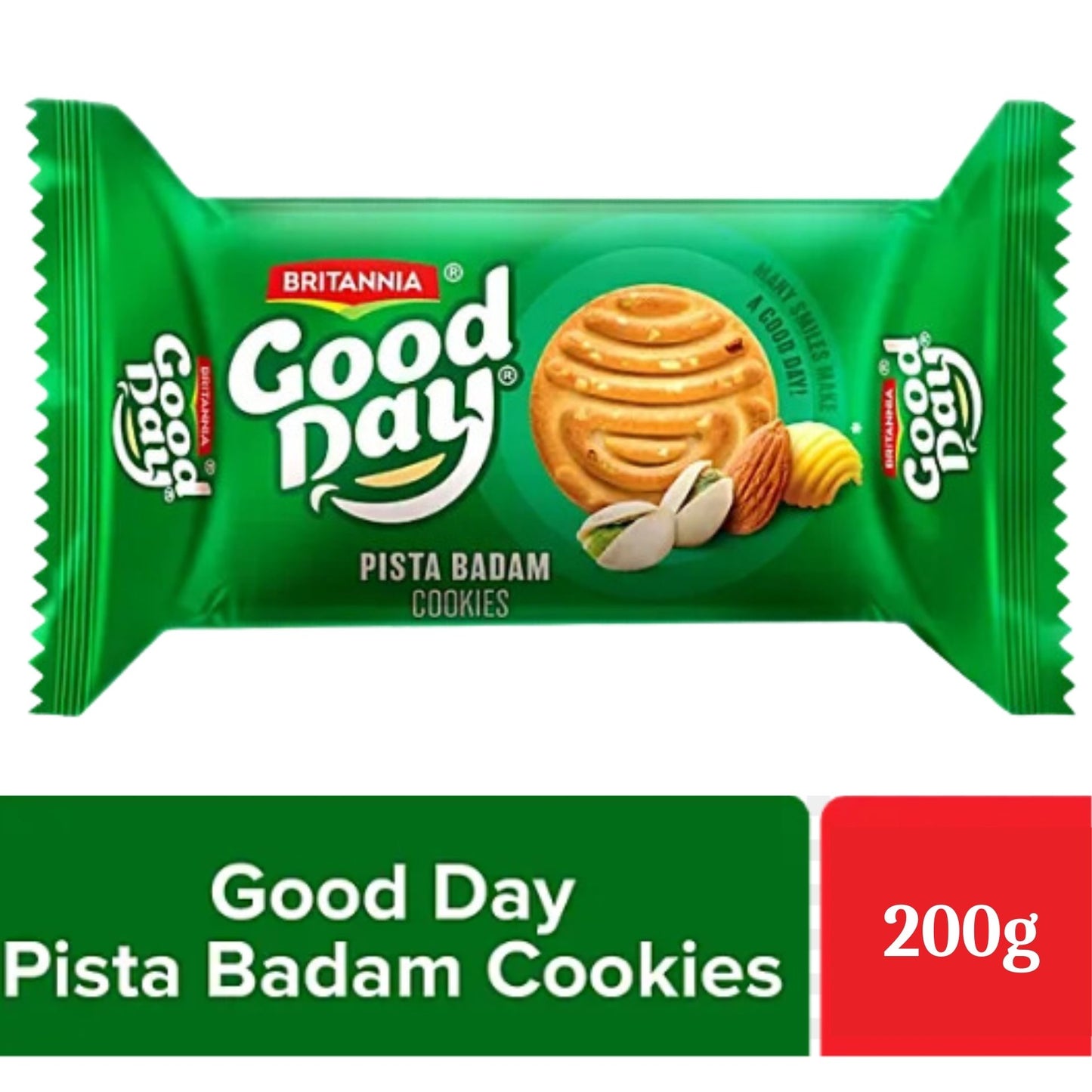 Galletas de pistacho y almendra | Good Day Pista Almond Cookies 231g Britannia