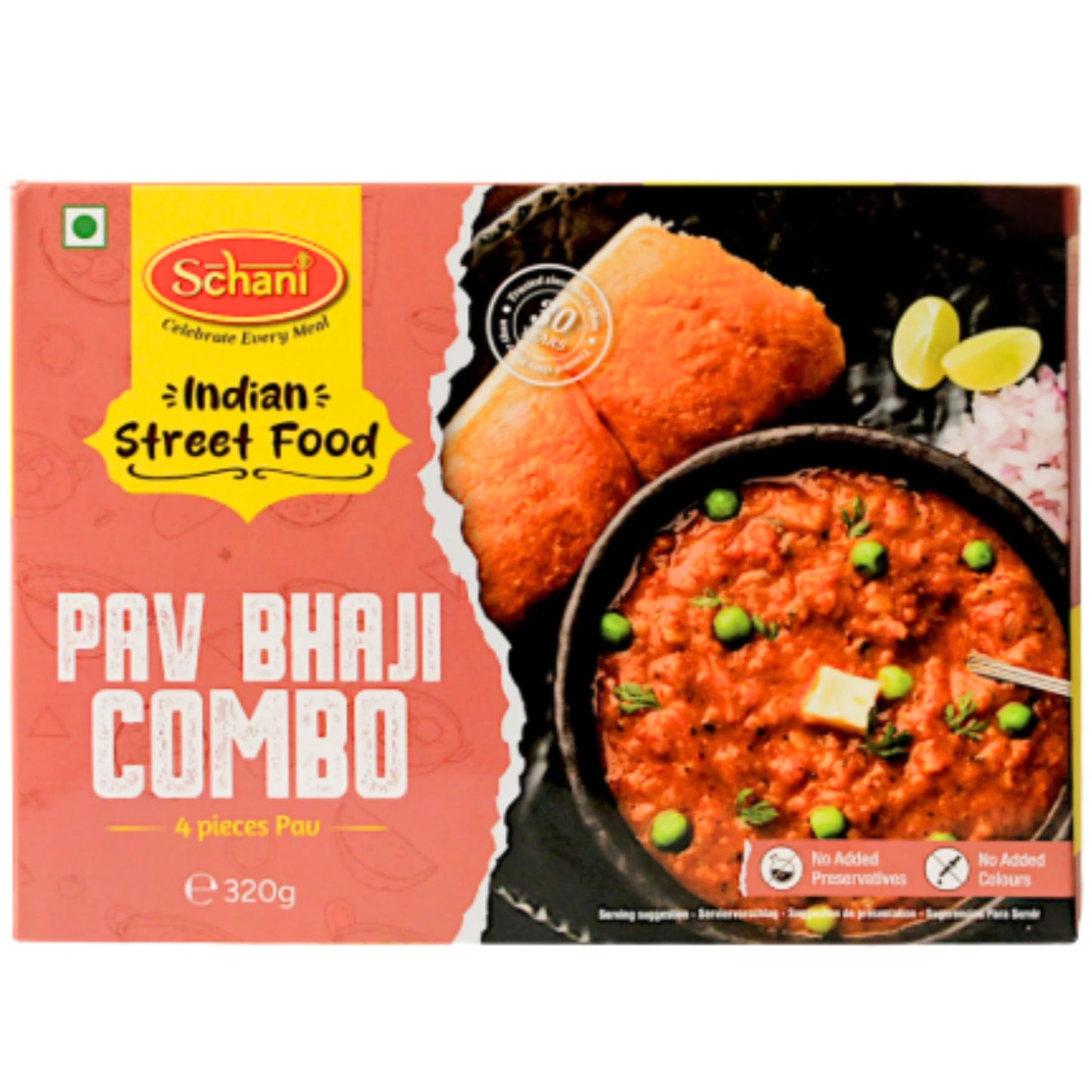 Combo de Pav Bhaji (Congelado) | Pav Bhaji Combo 320g (4pcs.of Pav) Schani (Frozen)