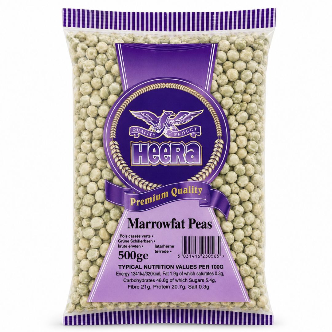 Guisantes Verdes Enteros (Pisum Sativum) | Whole Green Peas (Marrowfat Peas) 500g Heera