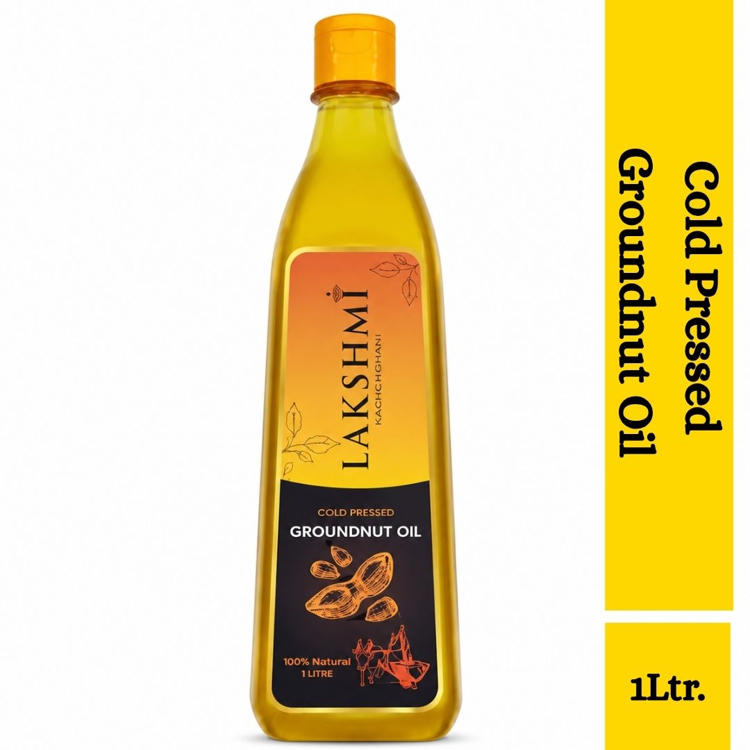 Aceite de Cacahuete | Peanut /Groundnut Cold Pressed Oil 1Ltr. Lakshmi