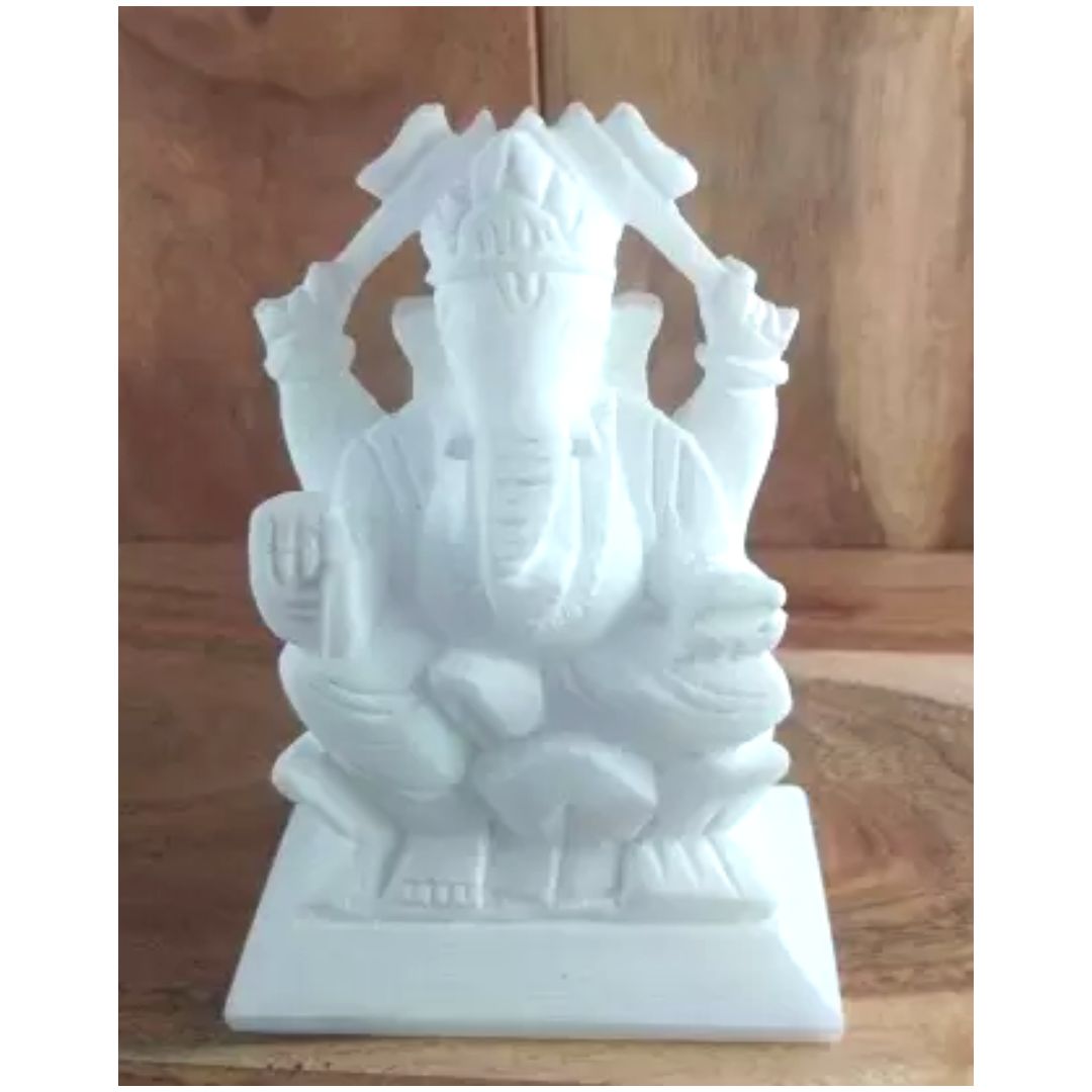 Estatuas del Señor Ganesha (ídolo) en mármol blanco | Lord Ganesha (Ganapati) Statues in White Marble (Idol)
