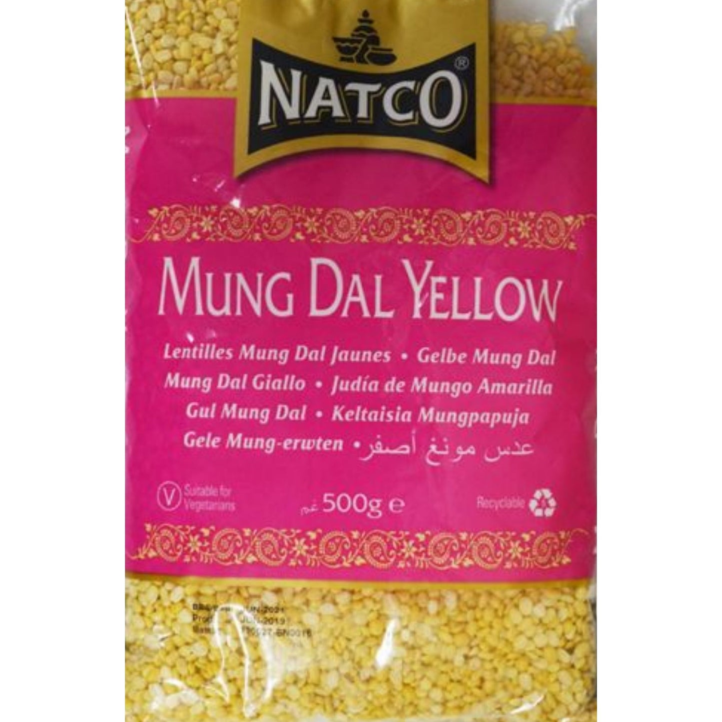 Judias Mungo partidas y peladas (Vigna radiata) | Mung dal Yellow 2kg Natco
