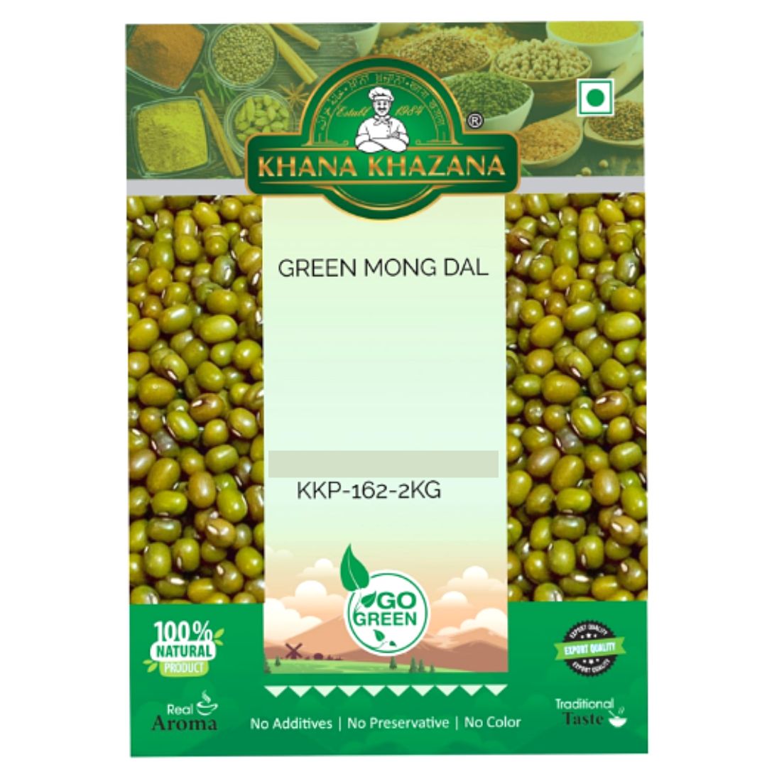 Green Mungo Beans (Vigna radiata) | Whole Green Mung 2kg Khana Khazana