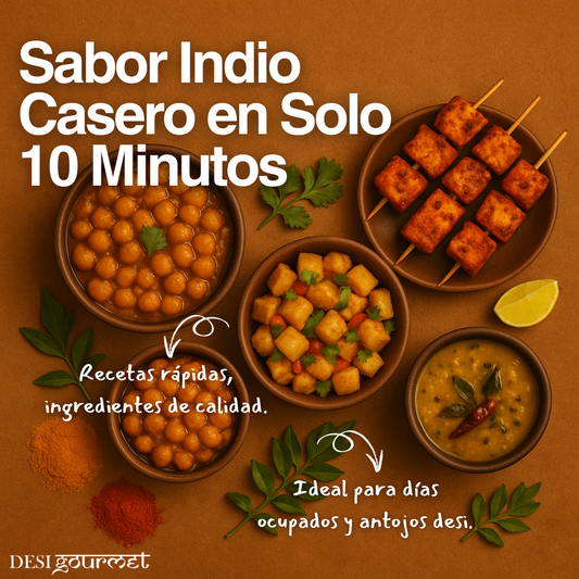Platos indios como chana masala, dal, aloo chaat y brochetas de paneer listos en 10 minutos.