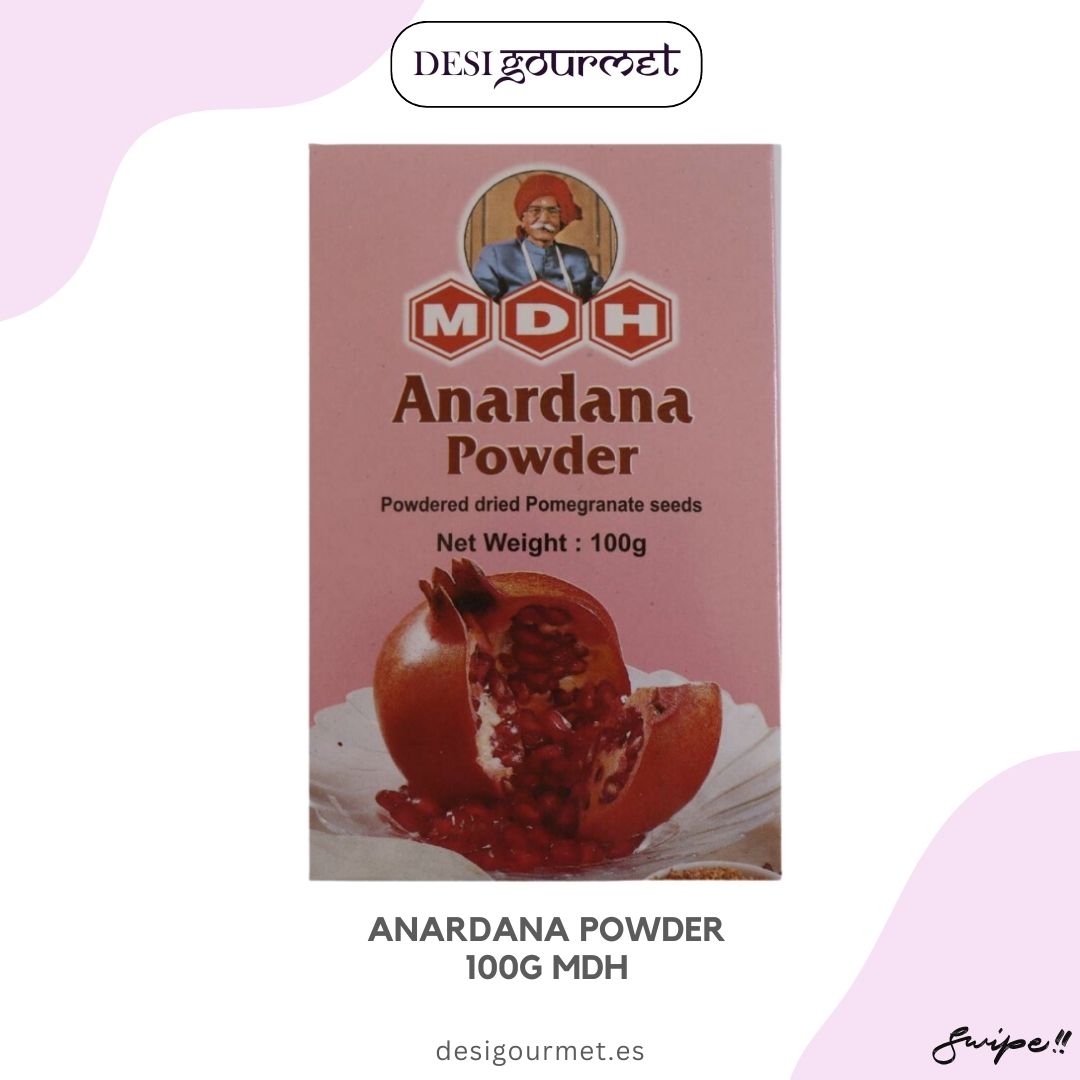 "Enhance your dishes with the tangy and nutritious MDH Anardana Powder, made from dried pomegranate seeds. Perfect for salads, marinades, and beverages. #Spices"
