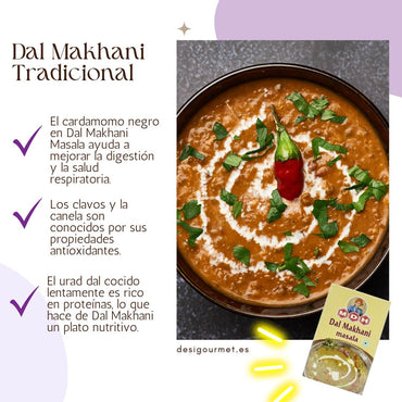 MDH Dal Makhani Masala aids digestion, rich in protein, essential for traditional Dal Makhani.