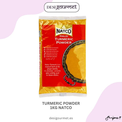 Turmeric Powder 1KG Natco: "Discover the vibrant and versatile Turmeric Powder by Natco. Essential for Asian dishes, it brings color, flavor, and health benefits. Available at desighubourmet.com."