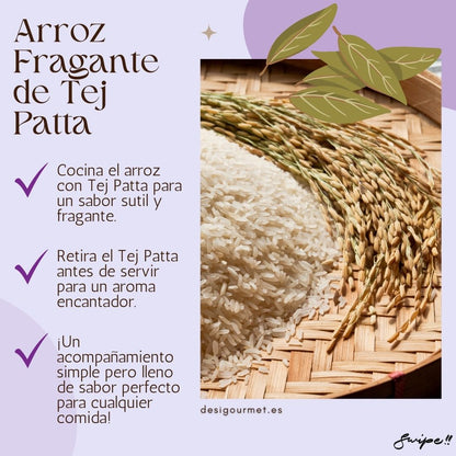 Cook rice with Tej Patta for a subtle, fragrant flavor. Remove leaves before serving for an enchanting aroma. A simple yet flavorful accompaniment.