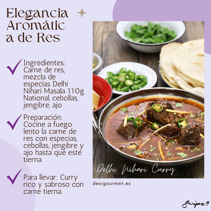 Meta Description: "Indulge in the aromatic elegance of beef curry made with Delhi Nihari Masala 110g from National. Slow-cooked to perfection with spices, onions, ginger, and garlic. Shop at desighubourmet.com!"