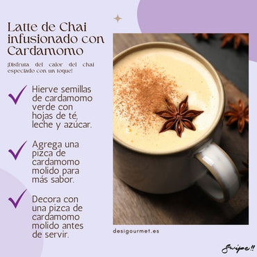 Meta Description: "Indulge in a warm Chai Latte infused with green cardamom. Perfect for a cozy, spiced beverage experience. Easy recipe with tea, milk, and cardamom. Discover more at desighubourmet.com." Keywords: Chai latte, cardamom latte, spiced beverage, green cardamom, tea recipe, cozy drinks, DesiGourmet