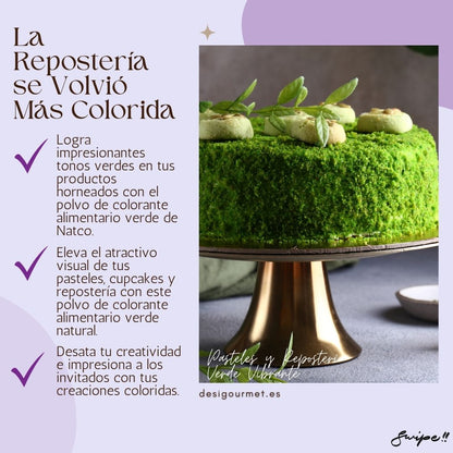 Achieve impressive green hues in your baked goods with Natco Green Food Colour Powder. Elevate the visual appeal of your cakes, cupcakes, and pastries with this natural green food color. Unleash your creativity and impress guests with your colorful creations.