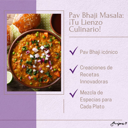 Pav Bhaji Masala: ¡Tu Lienzo Culinario!: Create innovative recipes with MDH Pav Bhaji Masala. Perfect for iconic Pav Bhaji and other dishes, it brings a blend of essential spices to every plate.