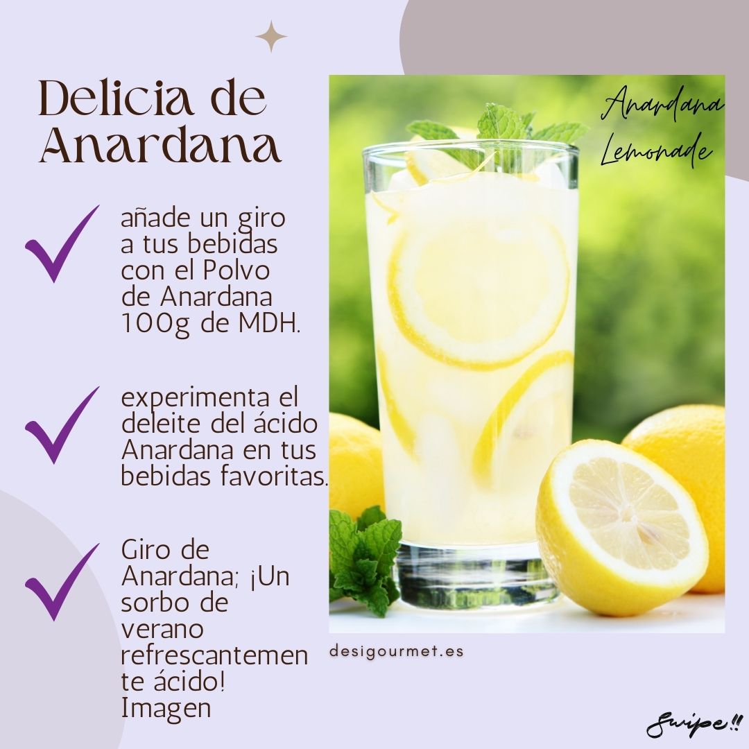 "Add a tangy twist to your drinks with MDH Anardana Powder. Experience the delight of sour pomegranate in your favorite beverages. Refreshingly tart! #BeverageBoost"