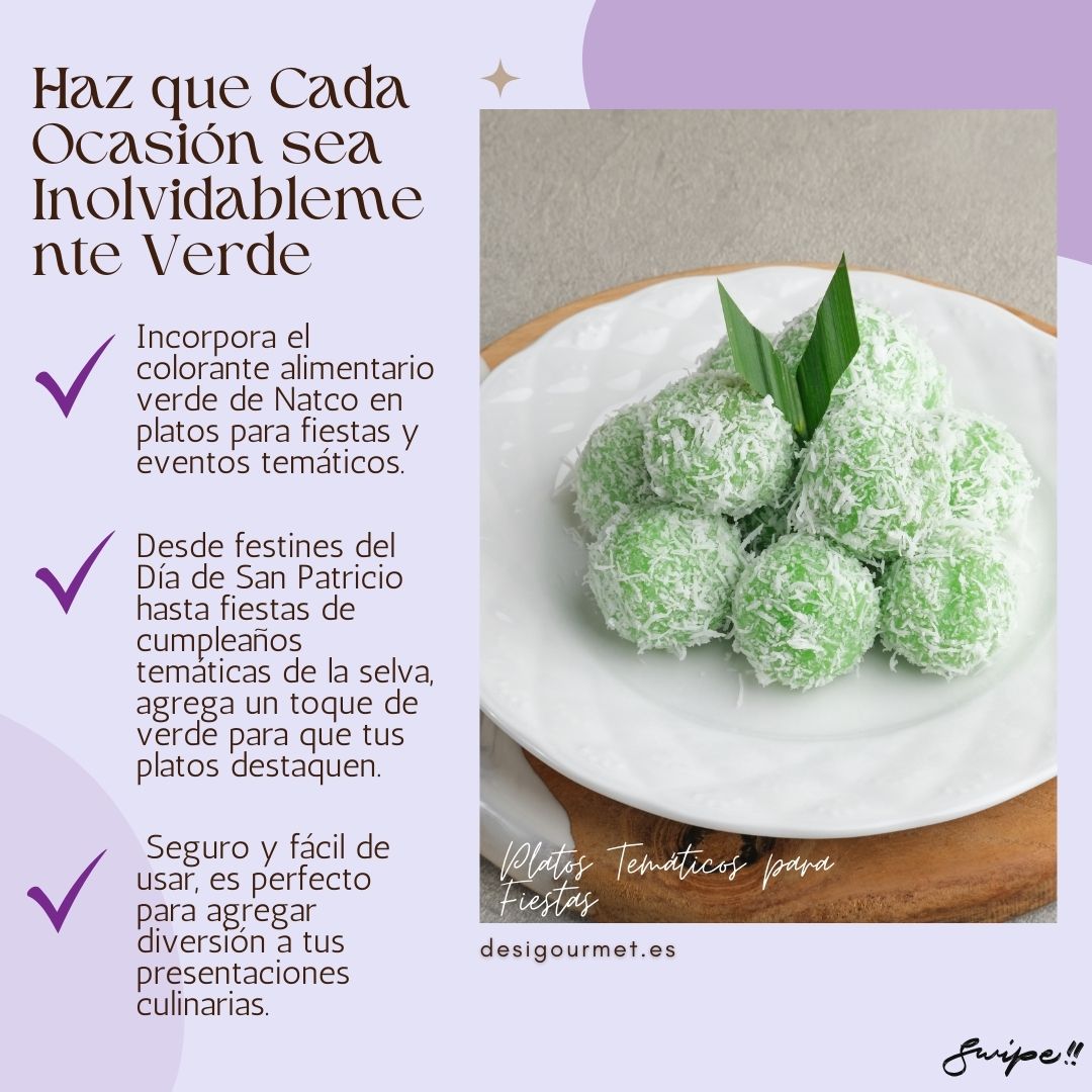 Incorporate Natco Green Food Colour Powder in dishes for themed parties and events. From St. Patrick’s Day festivities to jungle-themed birthday parties, add a touch of green to make your dishes stand out. Safe and easy to use, it's perfect for adding fun to your culinary presentations.
