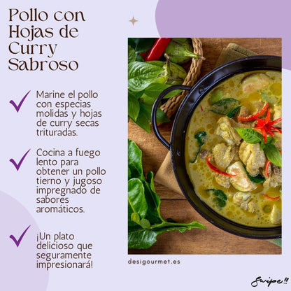 "Delicious chicken with curry leaves. Marinate with spices and dry curry leaves. Slow-cook for tender, juicy chicken infused with aromatic flavors. A dish that will impress!"