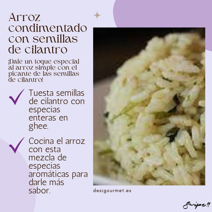 Meta Description: "Give your rice a special touch with coriander seeds. Toast coriander seeds with whole spices in ghee and cook with rice for an aromatic delight."