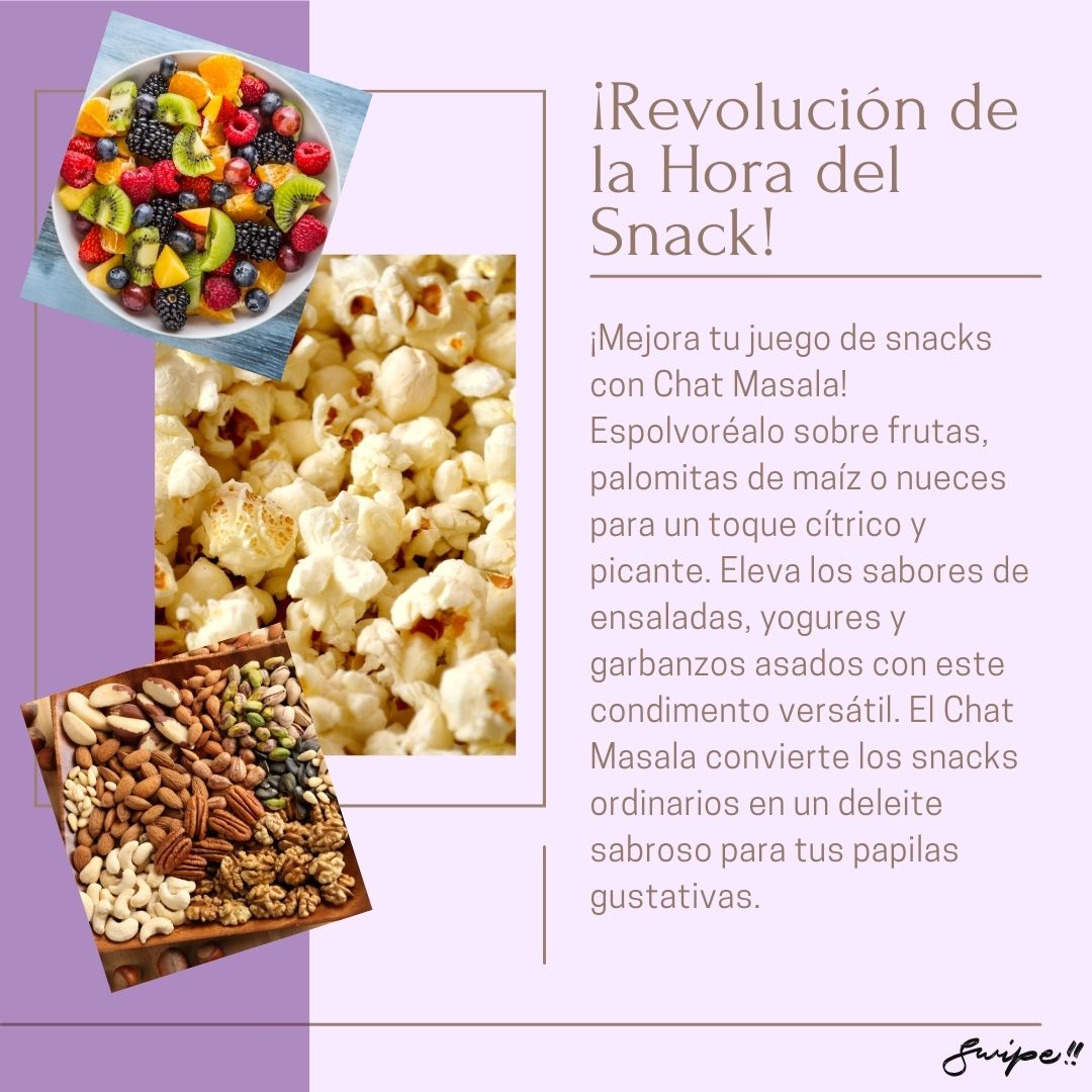 ¡Revolución de la Hora del Snack!  Meta Description: "Transform your snack time with Chunky Chat Masala! Sprinkle over fruits, popcorn, or nuts for a tangy, spicy treat. desighubourmet.com"