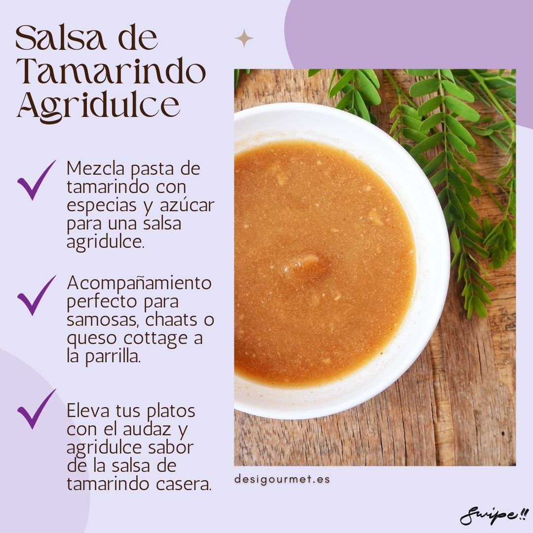 Salsa de Tamarindo Agridulce: Elevate your dishes with Sweet and Sour Tamarind Sauce. This tangy sauce is ideal for samosas, chaats, or grilled cottage cheese. Experience bold flavors!