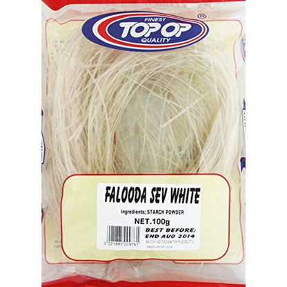 Traditional Dessert Noodles with Ice Cream | Starch Strands for Ice Cream Dessert | White Falooda 100g