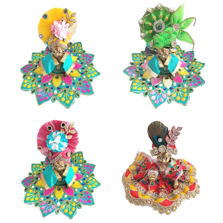 Adorno para la cabeza  | Designer Crown for god | Designer Mukut for pooja (size 3)