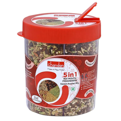 Refreshing Digestive Chewable | Mixed Mouth Freshener | Mukhwas 5 in 1 Tin 230g Chandan