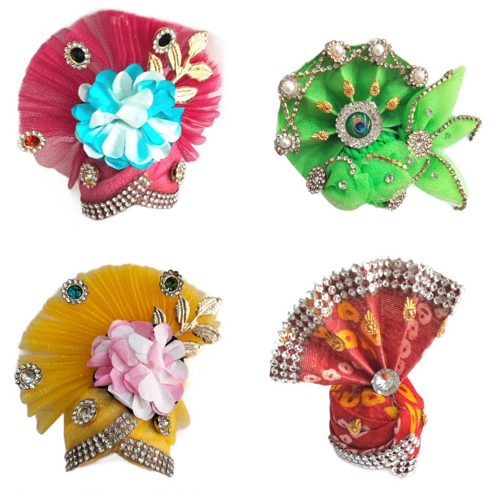 Adorno para la cabeza  | Designer Crown for god | Designer Mukut for pooja (size 3)