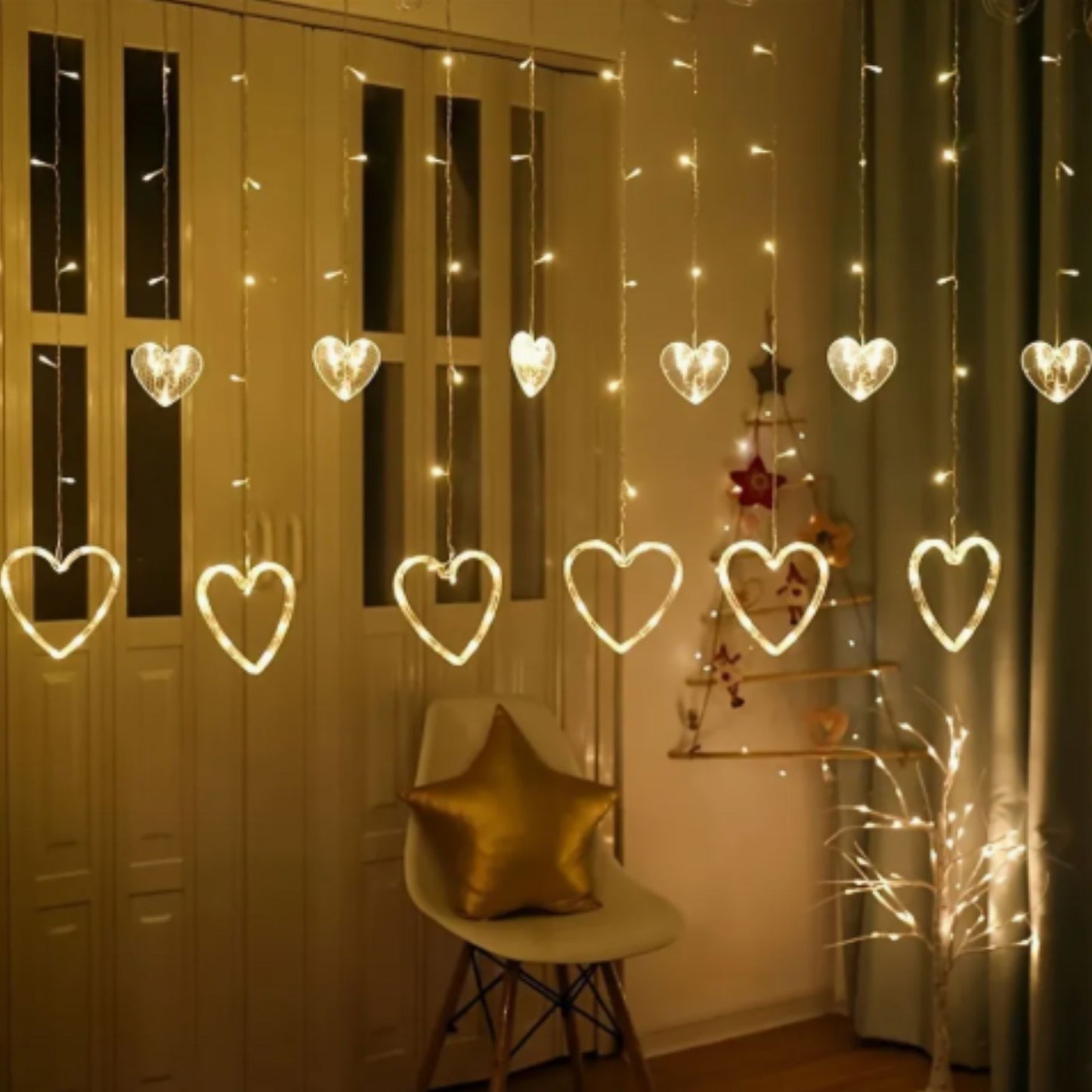 LED String Lights for Decoration | LED String Lights, Heart string Lights ,3.5m/11.5ft 138 LEDs for any Festival (Warm White)