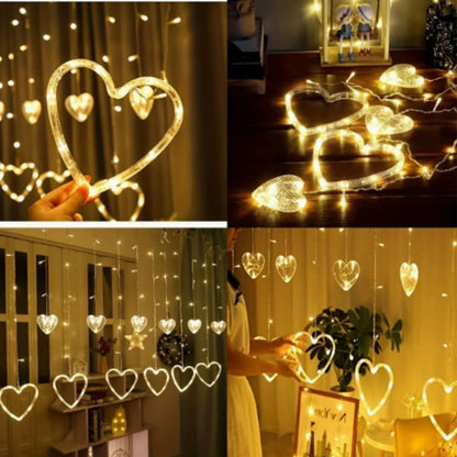 LED String Lights for Decoration | LED String Lights, Heart string Lights ,3.5m/11.5ft 138 LEDs for any Festival (Warm White)