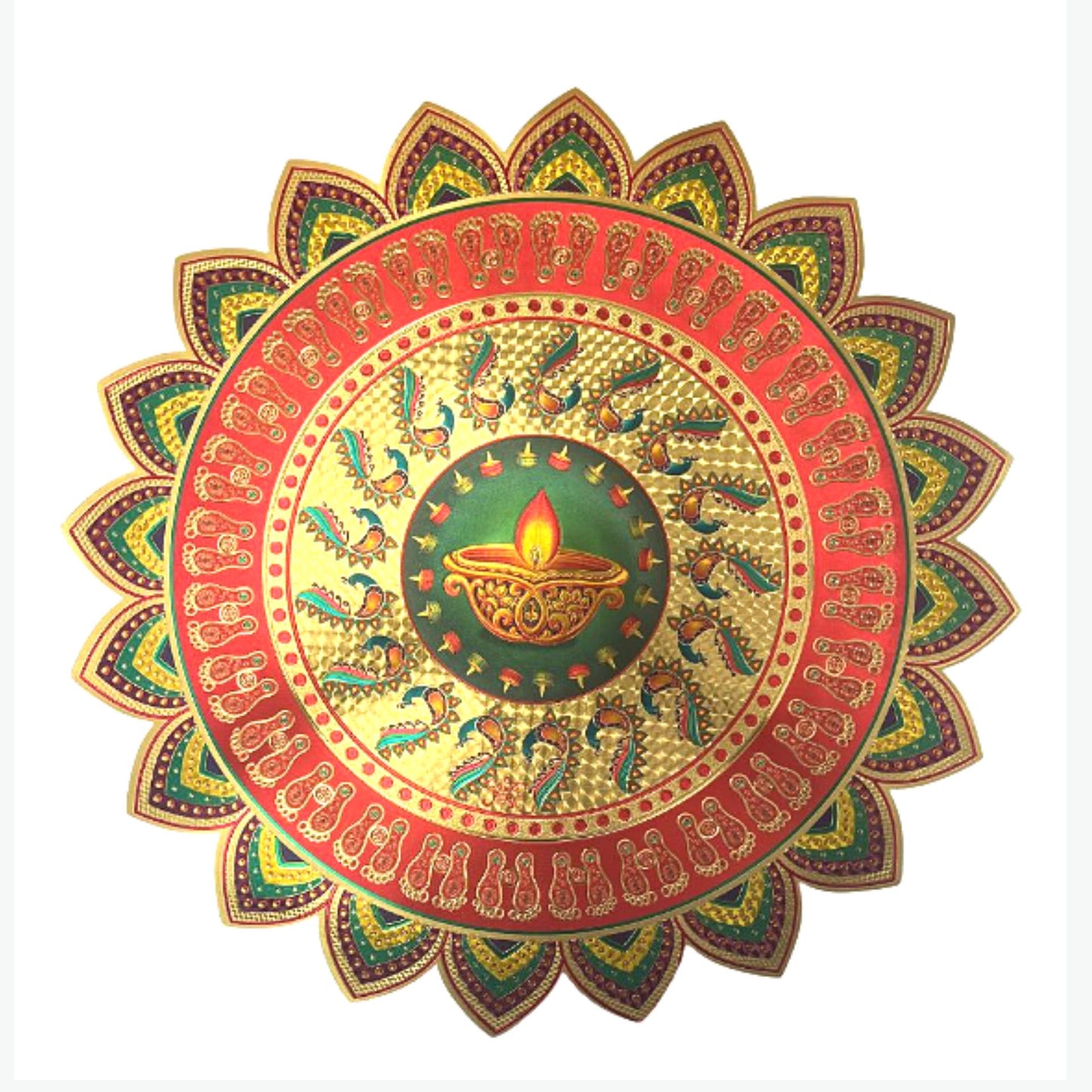 Rangoli Pattern Floor Stickers | Rangoli Pattern Floor Stickers in Golden (Floor Covering Area) 