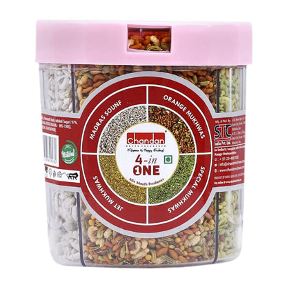 Masticable Digestivo refrescante | Mixed Mouth Freshener | Mukhwas 4 in 1 Tin 225g Chandan