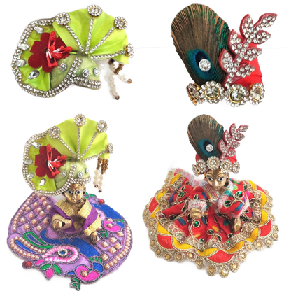 Adorno para la cabeza  | Designer Crown for god | Designer Mukut for pooja (size 1)