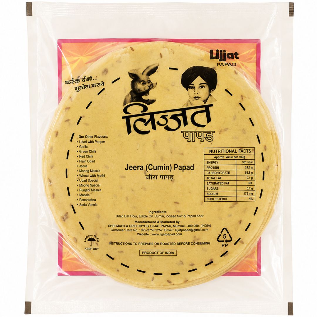 Papadum of Cumin | Cumin Papad 200g Lijjat