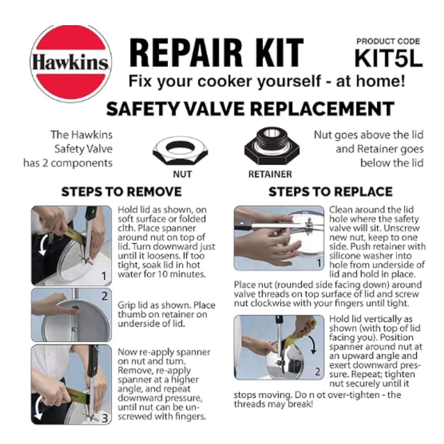 Kit de reparación para Olla | Repair Kit for Pressure Cooker Hawkins