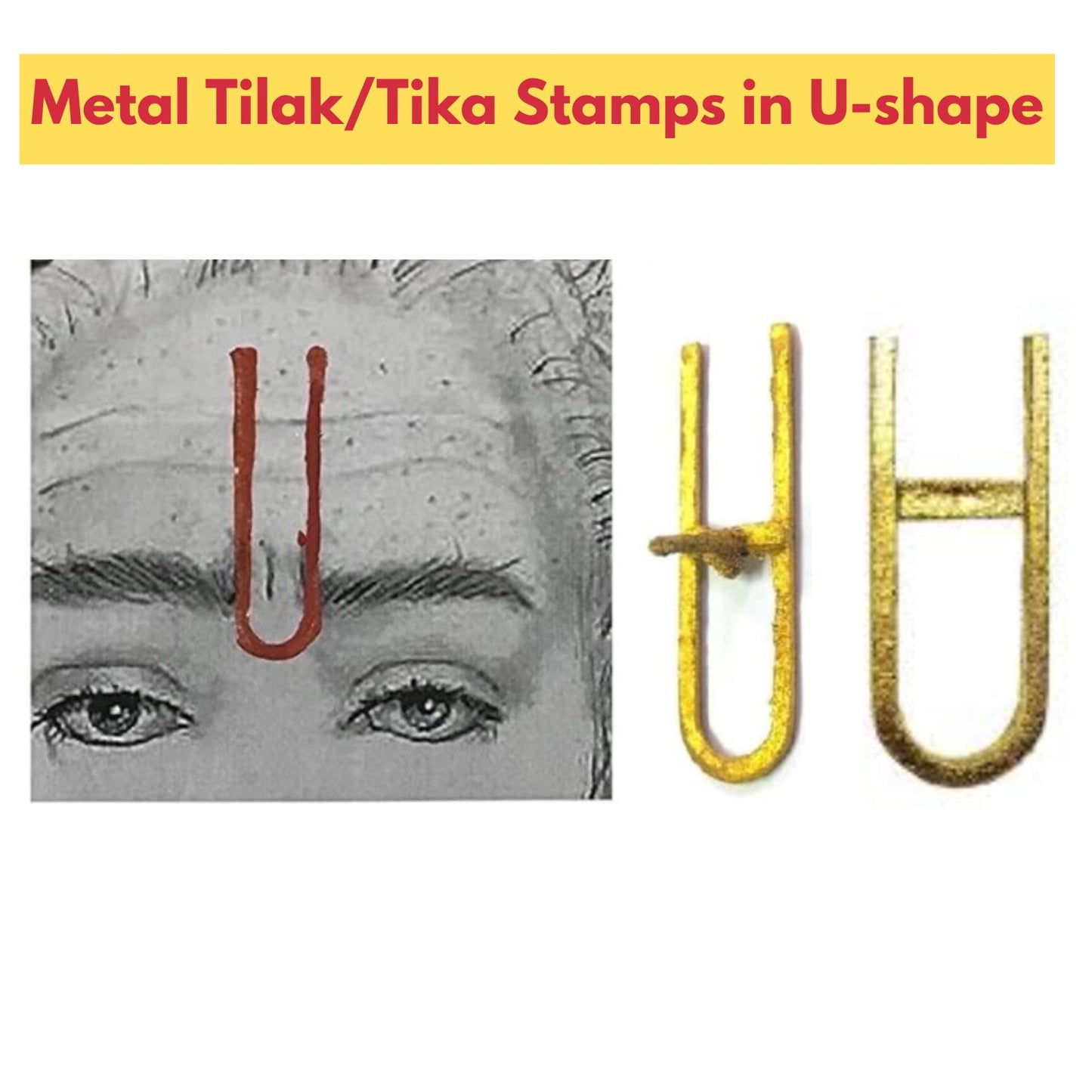Tika Applicator Tool | Tika applicator tool | Tilak/Tika Stamps in U-shape in Metal