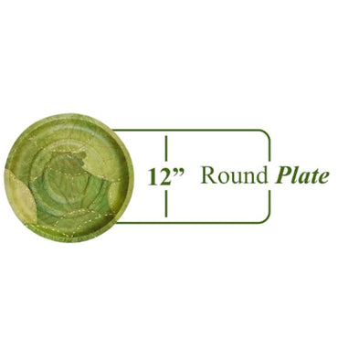 Platos desechables biodegradables Cero residuos | Biodegradable Disposable Plates Zero Waste 12-inch Size -Pack of 25