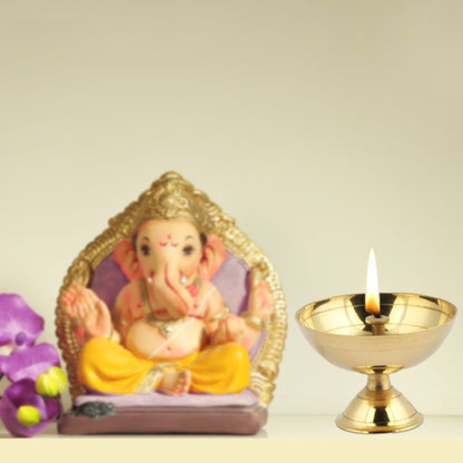 Diya (lámpara) Latón | Brass Akhand Jyoti Diya (Oil Lamp) Size -5, Deepak for Pooja