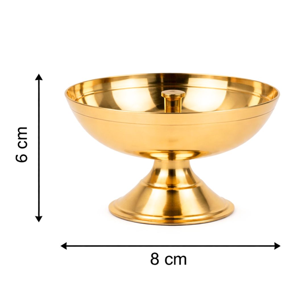 Diya (lámpara) Latón | Brass Akhand Jyoti Diya (Oil Lamp) Size -5, Deepak for Pooja