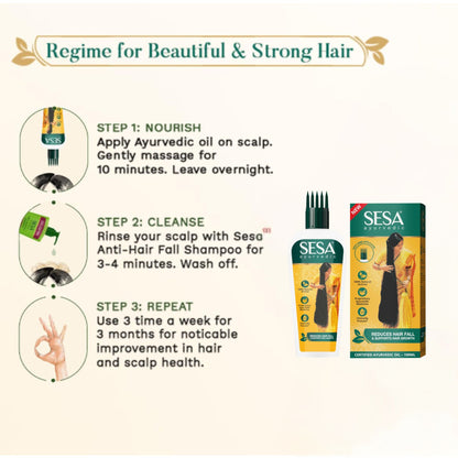 Aceite capilar ayurvédico | Ayurvedic Hair Oil with 18 Herbs & 6 Essential Oil 200ml SESA