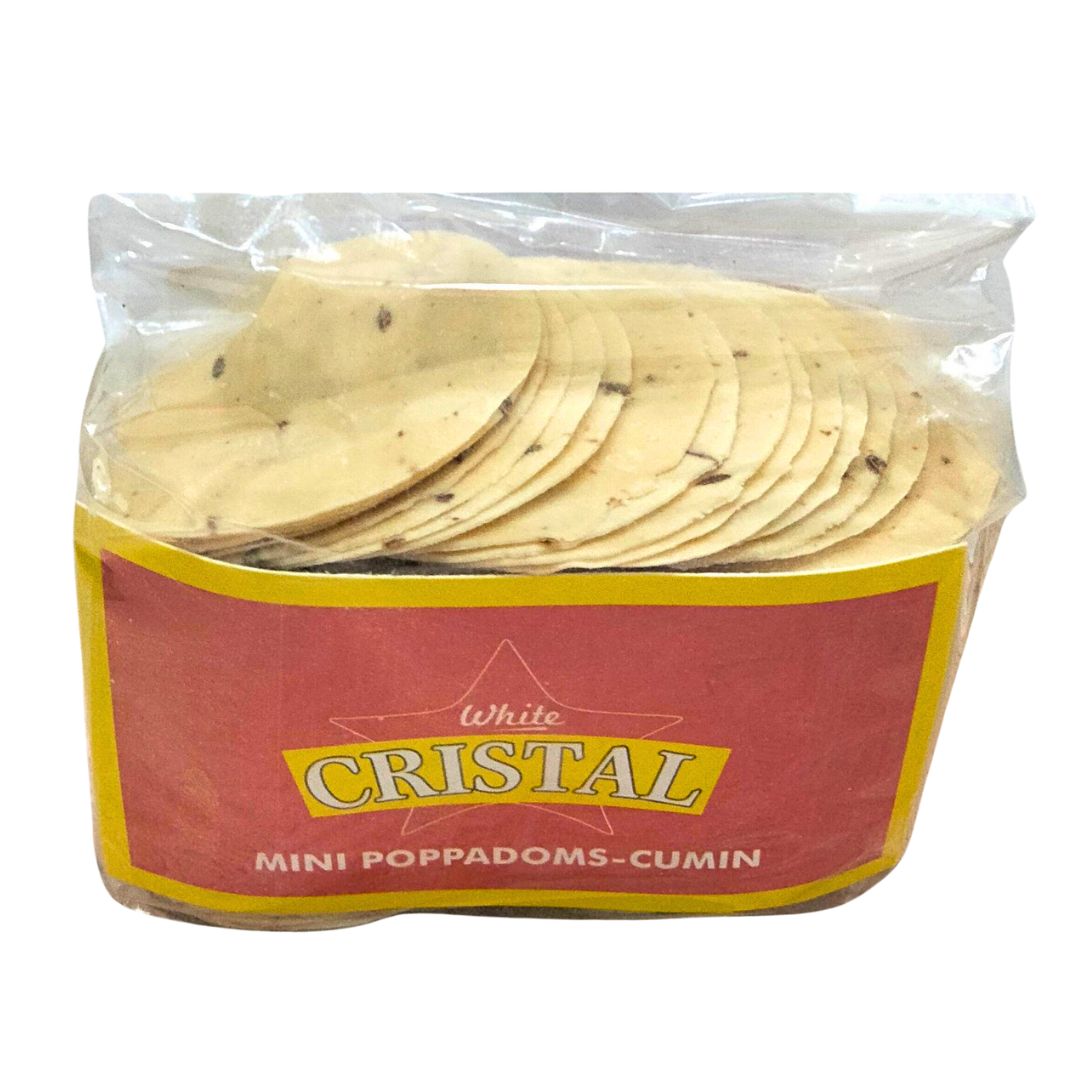 Small Cumin Papadum | Mini Cumin Papad 200g White Cristal