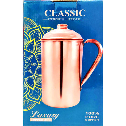 Jarra de agua de cobre puro | Pure Copper Water Jug Pitcher for Ayurveda Health Benefit