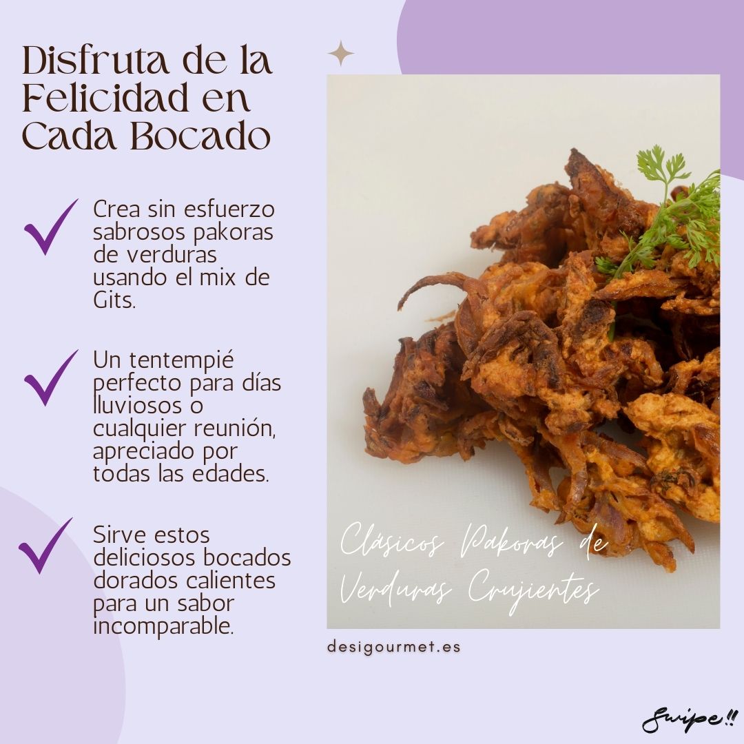 Golden, crispy vegetable pakoras made easy with Gits Pakora Mix."