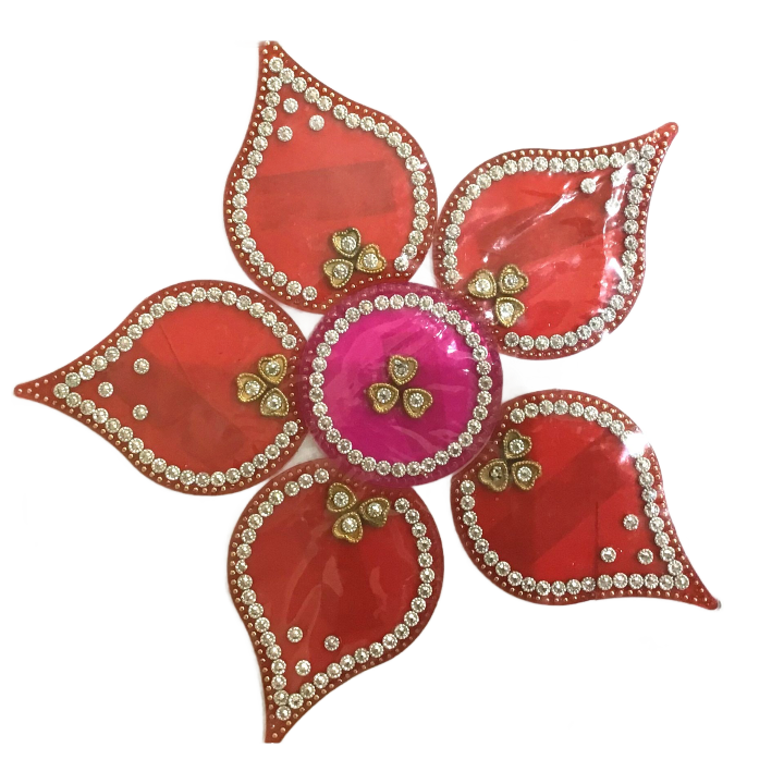 Decoraciones de piso Rangoli Acrílico | Rangoli Floor Decorations Acrylic Shape with Studded Stones and Sequins for Traditional Festive (9.8 inch diameter)
