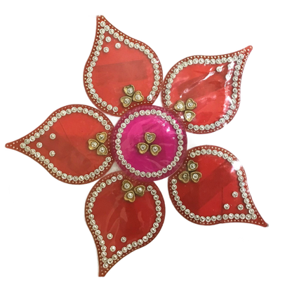 Decoraciones de piso Rangoli Acrílico | Rangoli Floor Decorations Acrylic Shape with Studded Stones and Sequins for Traditional Festive (9.8 inch diameter)