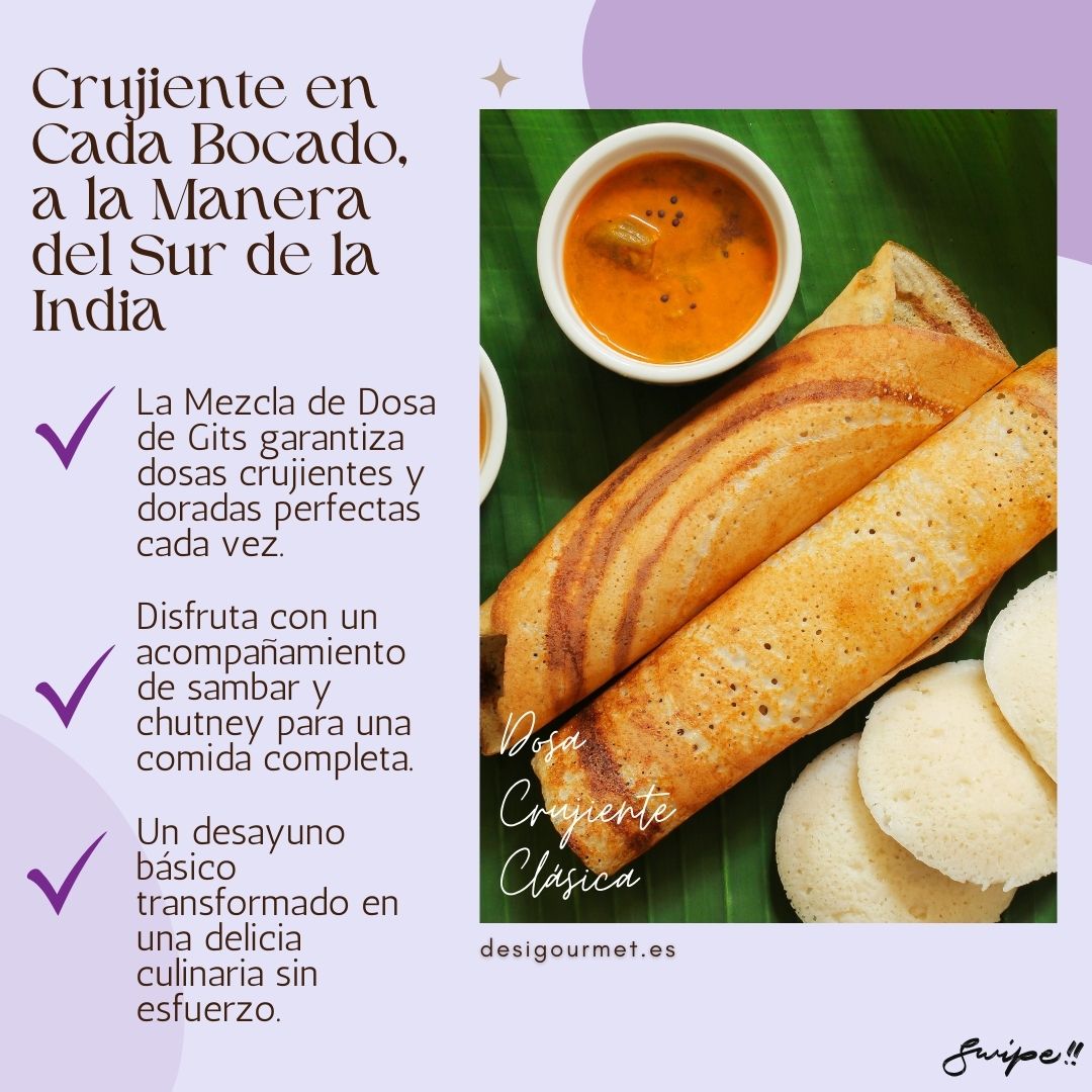 Golden and crispy classic dosa, made effortlessly with Gits Dosa Mix.