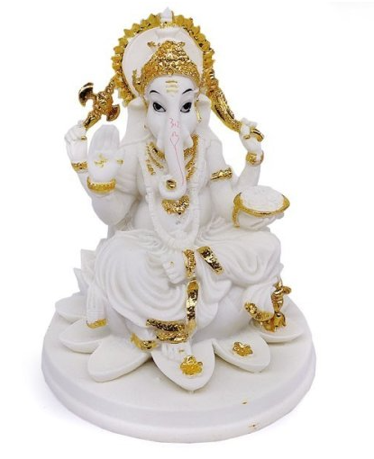 Estatuas del Señor Ganesha (ídolo) en mármol blanco | Lord Ganesha (Ganapati) Statue in White Marble (Idol)